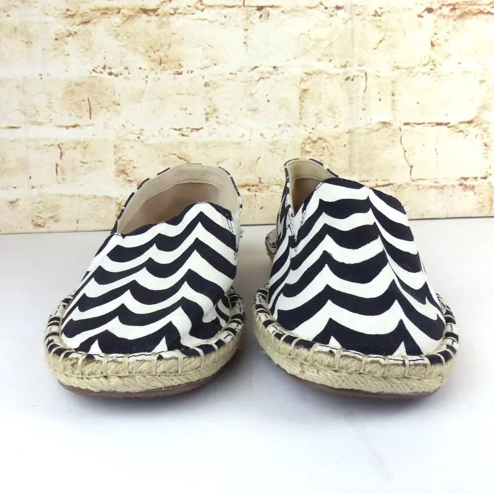 Marimekko x Uniqlo Espadrille Shoes Size S 5-5.5 White Black Laine Wave Slip On
